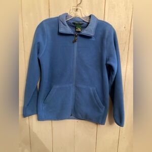 LL Bean Youth Blue Fleece Jacket Full Zip Up Zipper Pockets‎ Size 14-16